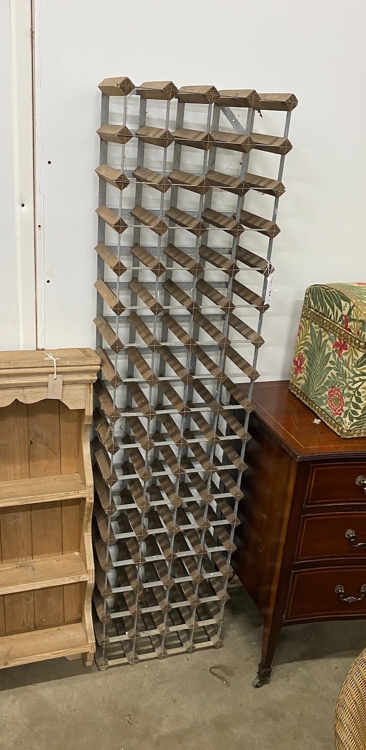 A 68 bottle wine rack, height 166cm